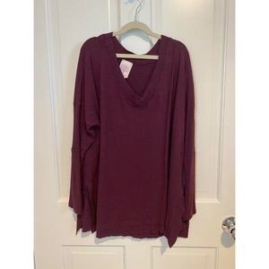 Slouchy Burgundy Sweater Size S